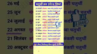 संकष्टी चतुर्थी व्रत लिस्ट 2024  Sankashti Vrat List 2024  Sankashti Vrat 2024 shorts ytshorts [upl. by Schaumberger410]