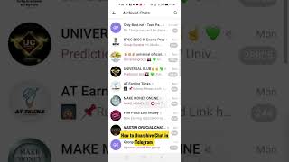 How to Unarchive Chat in Telegram shorts telegram howto [upl. by Zohara]