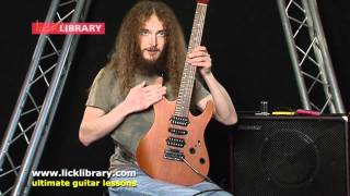 Guthrie Govan Tapping Technique Guitar Lesson Tips  Licklibrary [upl. by Graaf]