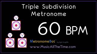 Triple subdivision metronome at 60 BPM MetronomeBot [upl. by Enoid]