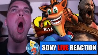 CRASH BANDICOOT PS4 IMPAZZISCO ALL E3  LIVE REACTIONS at Sony Conf  GOD OF WAR [upl. by Naujled640]