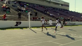 Jon Denman wins the 100 Meter Dash at the Dogwood Relays Palestine Texas wildcatnation [upl. by Nomyt262]