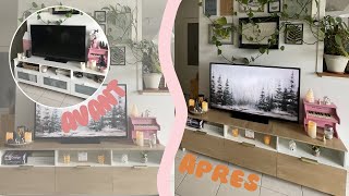 TUTO DIY  Je teste la peinture effet bois sur mon meuble TV IKEA [upl. by Layney]