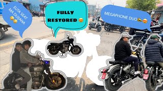 MEGAPHONE EXHAUST FULLY RESTORE  CHEBAY BHAI ON FIRE🤣🏍️ puranthapa895 [upl. by Reiner]