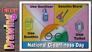 National Cleanliness Day Drawing  Cleanliness Day Poster  Health and Hygiene  Swachh bharat [upl. by Eeruhs128]