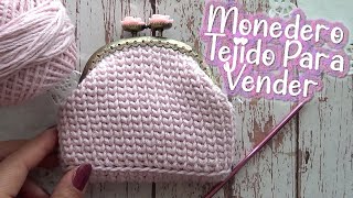 MONEDERO tejido a CROCHET con BROCHE para VENDERprincipiantes MONEDERO BASICO [upl. by Silvestro433]