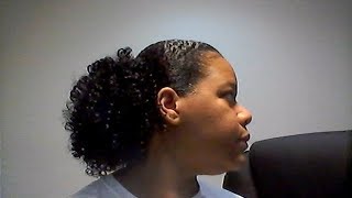 NATURAL HAIR TWA SLICK BACK CURLY PONYTAIL WITH FREETRESS EQUAL TEMPTATION 16quot [upl. by Aletsirc974]