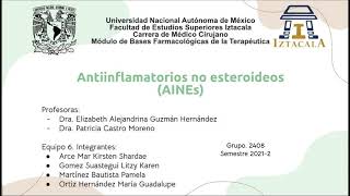 VIDEO FARMACOLOGÍA AINES EQUIPO 6 [upl. by Olegnaleahcim]