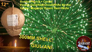 12quot Inch shell  Bombe Peonia  Center  Giuliani  FIREWORKS  VUURWERK  FUOCHI DARTIFICIO [upl. by Nirot865]