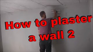 How to plaster part 2 trowelling and finishing off the plaster 1st 2nd and 3rd trowel  hit [upl. by Cost]