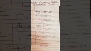 Discriminant in quadratic equation and Nature of roots shorts class10 class11 discriminant [upl. by Sumaes]