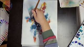 Aquarell Tutorial Abstrakter Blumenbusch [upl. by Faulkner]