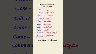 Important verbs with telugu meaning 4 trending spokenenglishin45daysintelugu [upl. by Ynnej424]