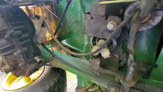 John Deere lt155 drive belt change [upl. by Teage]