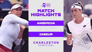 Amanda Anisimova vs Ons Jabeur  2022 Charleston Semifinal  WTA Match Highlights [upl. by Eerpud]