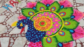 Rangoli art17 Step by step Rangoli [upl. by Seamus]