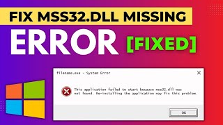 How to Fix Missing MSS32dll Files in Any PC Game Error on Windows 10 [upl. by Rollecnahc]