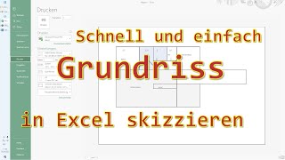 Mit Excel Grundriss Skizzieren Zeichnen [upl. by Nohsid]