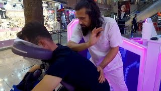 MASSAGE THERAPHY ON CHAIR Turkish Asmr Head amp Back Massage [upl. by Hulton591]