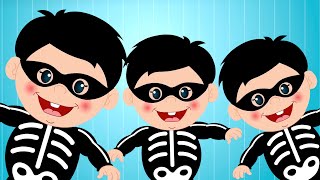 Cinq Petits Squelettes Chansons et Halloween Vidéo pour les Enfants [upl. by Aret77]