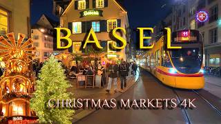 BASEL SWITZERLAND ✨ Experience the Charm of Basels Christmas Markets  Evening walking tour 4K [upl. by Danica]