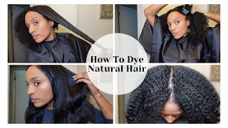 How To Dye Natural Hair At Home No Damage Natural Relaxed Heat Trained Hair [upl. by Olvan]