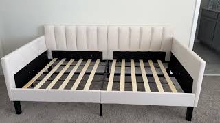 Dolonm Twin Size Upholstered Daybed Twin Sofa Bed Daybed Frame Unboxing amp Setup [upl. by Nosiddam]