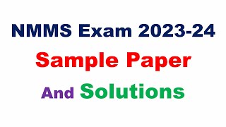 NMMS Exam Paper 2023  n m m s exam question paper 2023 8th [upl. by Acisset18]