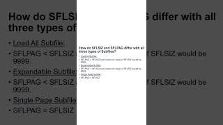 How do SFLSIZ and SFLPAG differ with all three types of Subfiles in IBM i AS400 [upl. by Buine]