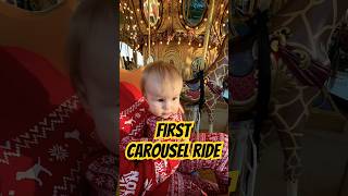 🎠 Her first carousel ride 🥹😍 christmas carouselride littlesleepies [upl. by Dewar]