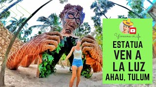 🌴 VEN A LA LUZ ESTATUA AHAU TULUM Y NOS PASA ESTO 😱😱😱 [upl. by Ahsier]