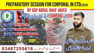 PPSC Corporal in CTD Jobs  Preparatory Session by DSP Abdul Rauf Javed [upl. by Anibla]