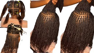 How to micro twist on relaxe Hair with Human hair minitwist microtwists twist twostrandtwist [upl. by Atimed]