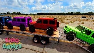 Double Flatbed Trailer Truck vs Speedbumps Train vs Cars  Tractor vs Train BeamngDrive 23 [upl. by Moses69]