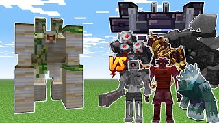 Alpha Mutant Iron Golem vs Catamonster Creatures  Minecraft Mob Battle [upl. by Atnwahsal]