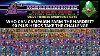 Who Can Campaign Farm The Hardest Raid Shadow Legends F2P Mystery Shard Only Run [upl. by Parsaye]