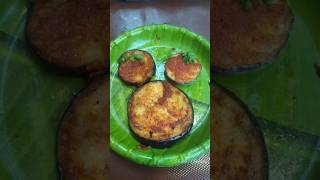 Brinjal Fry Recipe  Must Taste this Vegetarian Fish fry food cooking foodie miniaturecoocking [upl. by Arimay713]