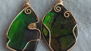 How to Wirewrapped Ammonite Fossil Stone ammonite fossil wirewrappedjewelry howto diy [upl. by Eca471]