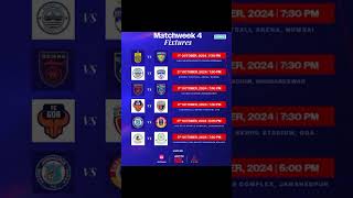 ⚽ISL Matches Week 4 Fixtures shorts viralshorts trending shortfeed shortvideo yt letsfootball [upl. by Dennis343]