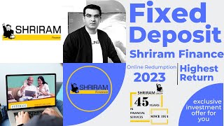 श्रीराम फाइनेंस में करवाएं FD और पाएं सबसे ज़्यादा ब्याज Term Deposit Shriram  FD ShriamFinance [upl. by Ellerrad]