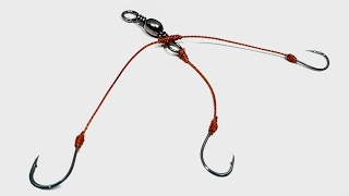 How to tie 3 hooks on fishing line [upl. by Hadnama109]