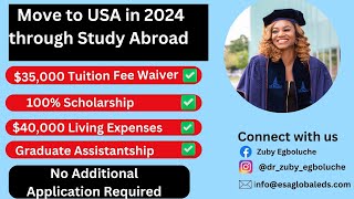 Fully funded Scholarship for Masters Phd Students 2024 International StudentsMove to USA for FREE [upl. by Euqinad]