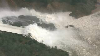 Oroville Dam Spillway  02102017 [upl. by Halehs]