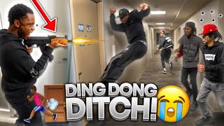 EXTREME DING DONG DITCH PART 7 COLLEGE EDITION GONE WRONG [upl. by Eladnar190]