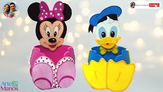 🔴Cómo hacer DULCEROS EN FOAMI Goma Eva de Minnie y Donald Arte en Tus Manos [upl. by Teplitz]