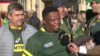 Springboks and Wales fans excited to watch the match at the stadium [upl. by Frodin831]