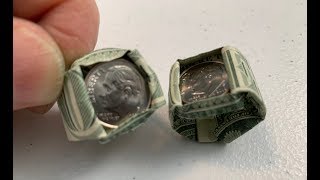 Dollar Origami Make A DimeIn Ring [upl. by Sioled]