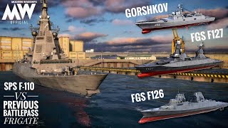 SPS F110 vs Privious 3 BP Frigate F126 F127 amp Gorshkov close Combat  Modern Warships [upl. by Rhee155]