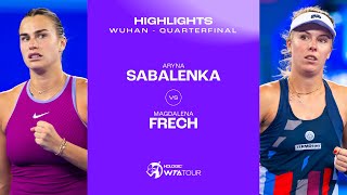 Aryna Sabalenka vs Magdalena Frech  2024 Wuhan Quarterfinals  WTA Match Highlights [upl. by Enial520]