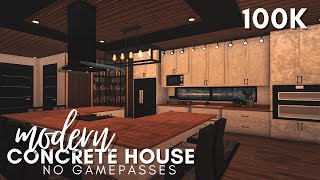 BLOXBURG NEW UPDATE 104  Modern Concrete House  100k  No Gamepass Speedbuild [upl. by Acinot]